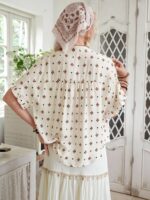 Women's Western Bohemian Short Sleeve Button Blouse - Image 4