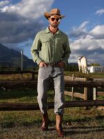 Men's Solid Button-Front Long Sleeve Collar Shirt - Image 4