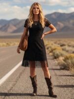 Women's Round Neck Tassel Casual Vacation Dress