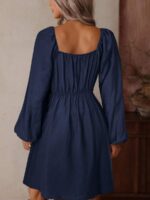 Women's Vintage Crochet Patchwork V-Neck Boho Mini Dress - Image 4