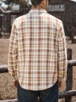 Men's Plaid Cargo Pocket Casual Long Sleeve Shirt - Image 3
