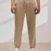 Men's Camel Solid Drawstring Jogger Pants