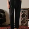 Men's Black Solid Cropped Casual Pants